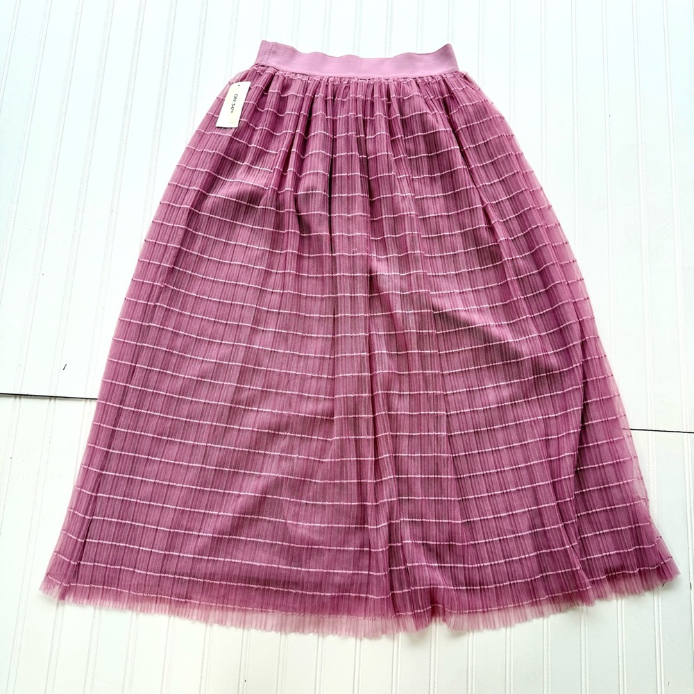 On• 34th Pink Midi A-Line Pleated Skirt for Casual Wear NWT - Picture 3 of 5